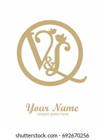V L initial wedding decorative logo template 