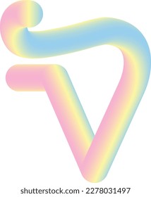 V último con tipo de letra de color degradado
