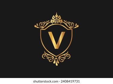 V latter logo design with nature beauty Premium Vector