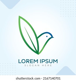V Leaf Bird Logo Template In Modern Creative Minimal Vector Design