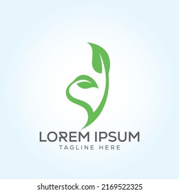 V-Blatt-grüne Buchstaben Logo-Vorlage in Modernem, minimalistischem Vektordesign
