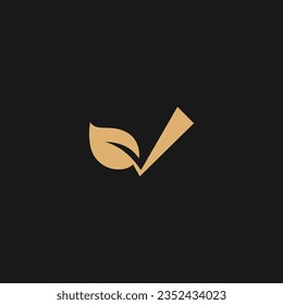 Logo de la hoja V, diseño del logotipo de la letra abstracta V limpio y moderno, ilustración del vector,
