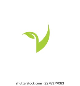 V Leaf logo Design. Nature Plants Icon