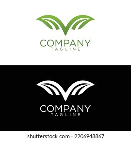 v leaf logo design and premium vector templates