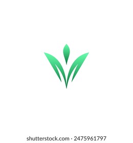 V Leaf Logo Design. VM Logo Vector