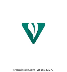 V Blatt Logo Vektor. V Symbol Organisch