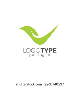 V Leaf Logo Vector Illustration. Leaf Icon
