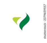 V Leaf Logo Vector. Letter V Logo Design