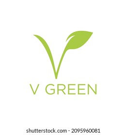 v leaf nature icon and element design vector