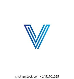 V letter Abstract logo Vector
