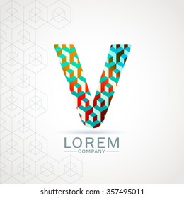 V Letter Alphabet Logo Icon Design Pattern Template Element. Vector Color Sign Easy Editable for Your Design.