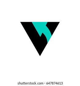 v letter and arrow logo