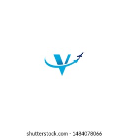 V Letter Arrow Plane Logo Inspirations