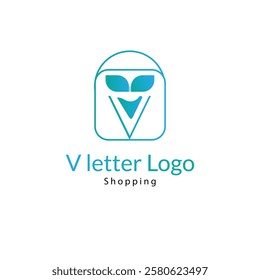 V letter Art Logo vector illustration for Ecommerce business or online store with dummy text on white isolated background.