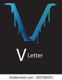 V Buchstabe auf blauem Farbverlauf 