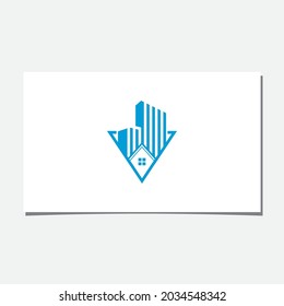 V LETTER BUILDINGS LOGO DESIGN