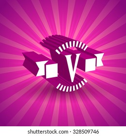 v letter business logo design template abstract vector elements for corporate identity emblem label or icon on bright shiny pink background color coloration pink white abstract unusual sign employment