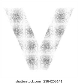 V letter character halftone, High-quality vector file