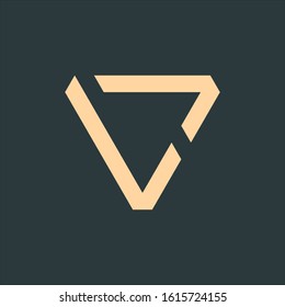 V Letter or check mark Logo desugn. Geometric triangle arrow template. Technology business identity concept. Creative corporate template. Stock Vector illustration isolated on white background.