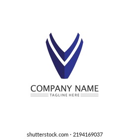V Letter and checklist  Logo Template vector icon illustration