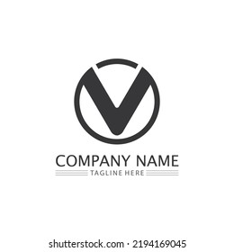 V Letter and checklist  Logo Template vector icon illustration