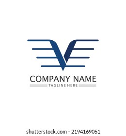 V Letter and checklist  Logo Template vector icon illustration