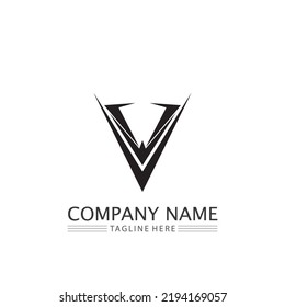 V Letra y lista de verificación Ilustración del vector de plantilla de logotipo