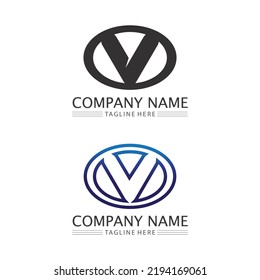 V Letter and checklist  Logo Template vector icon illustration