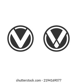 V Letra y lista de verificación Ilustración del vector de plantilla de logotipo
