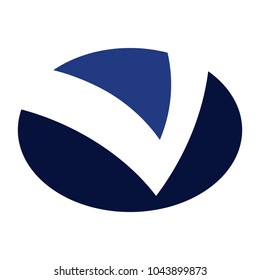 v letter circle vector logo