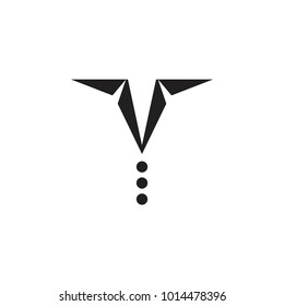 V letter  collar logo design vector