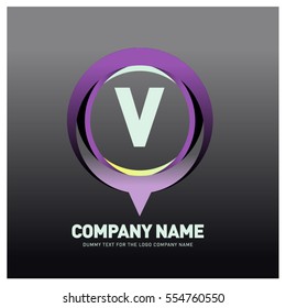 V letter colorful logo in the circle. Vector design template elements for your application or company identity.