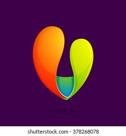 V letter colorful logo. Font style, vector design template elements for your application or corporate identity.