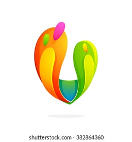 V letter colorful logo. Font style, vector design template elements for your application or corporate identity.