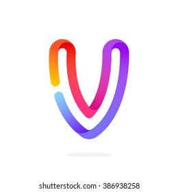 V letter colorful logo. Font style, vector design template elements for your application or corporate identity.