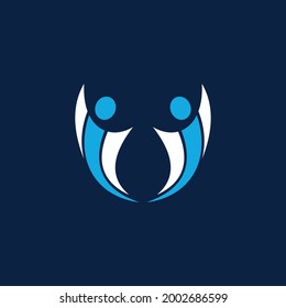 V letter community logo template vector icon