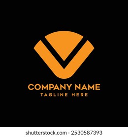 V letter company brand identity design