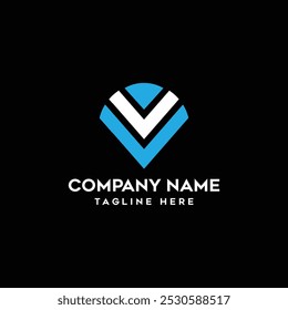 V letter company logo design