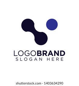 V Letter Connect circle logo vector