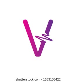 V Letter creative logo or symbol template design