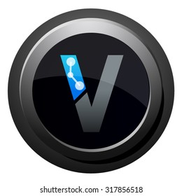 V letter, design logo
