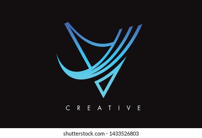 V Letter Design Logo. Letter V Icon Logo with Modern Swoosh vector Illustration.