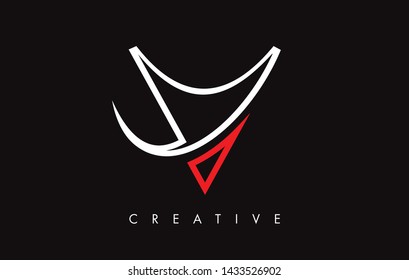 V Letter Design Logo. Letter V Icon Logo with Modern Swoosh vector Illustration.