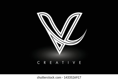 V Letter Design Logo. Letter V Icon Logo with Modern Swoosh vector Illustration.