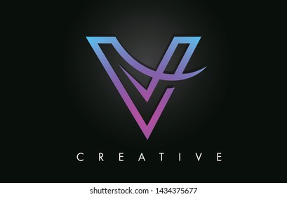 V Letter Design Logo. Letter V Icon Logo with Modern Swoosh vector Illustration.