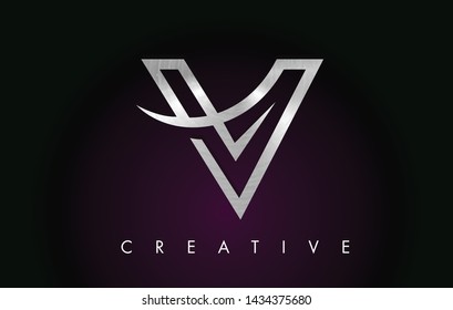 V Letter Design Logo. Letter V Icon Logo with Modern Swoosh vector Illustration.