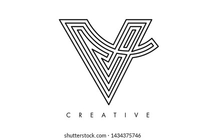 V Letter Design Logo. Letter V Icon Logo with Modern Swoosh vector Illustration.