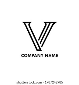 V letter design  logo template illustration. 