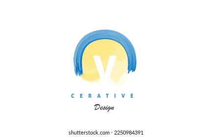 V-Buchstaben Design-Vektorgrafik mit Aquarelle-Symbol kreatives, modernes Premium-Logo auf weißem Hintergrund