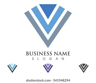 V Letter with Diamond Logo Template